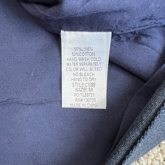 Altar'd State Navy Blue Boho Embroidered Linen Cotton Mini Skirt, Size Medium - Picture 3 of 5